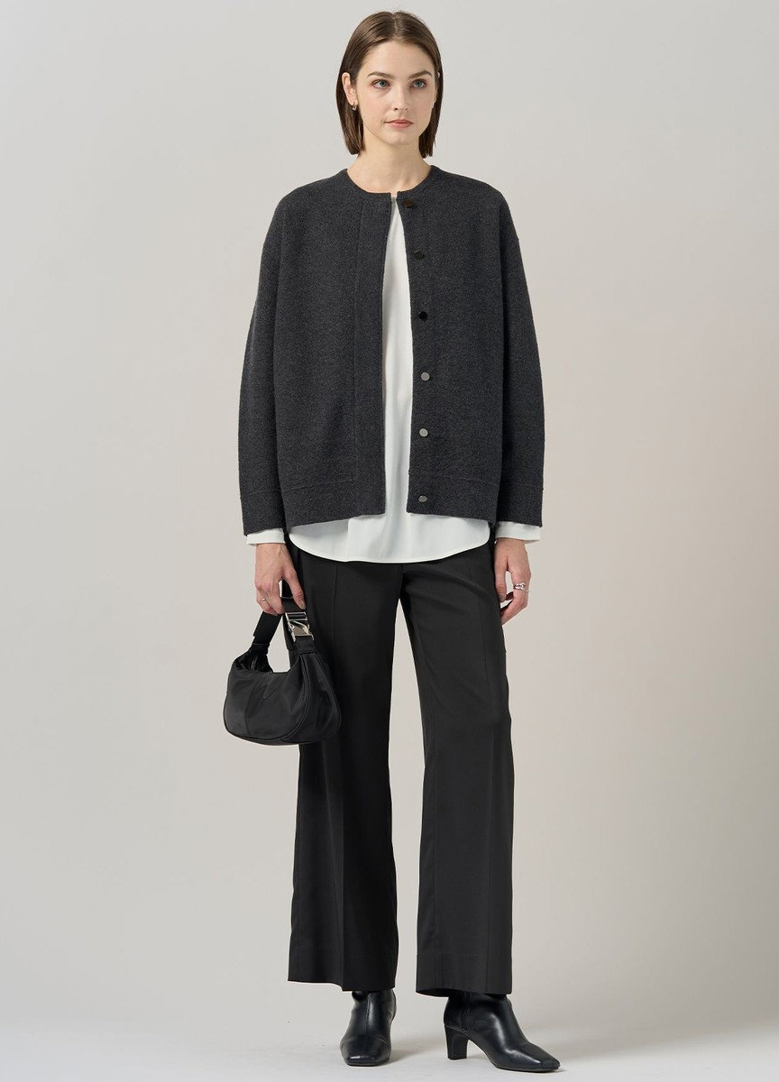 質感壓縮羊毛開釦針織上衣